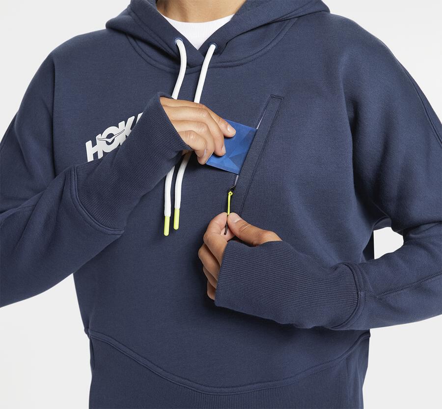 Hoka One One Hoodie Womens Navy - Performance - 35106HFMK